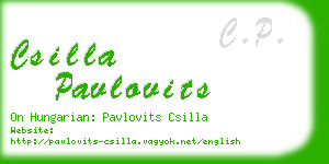 csilla pavlovits business card